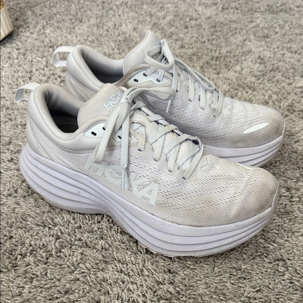 HOKA Bondi 8 Women's White Shoes